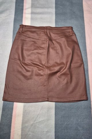 Falda efecto cuero X&D Marrón Talla XL