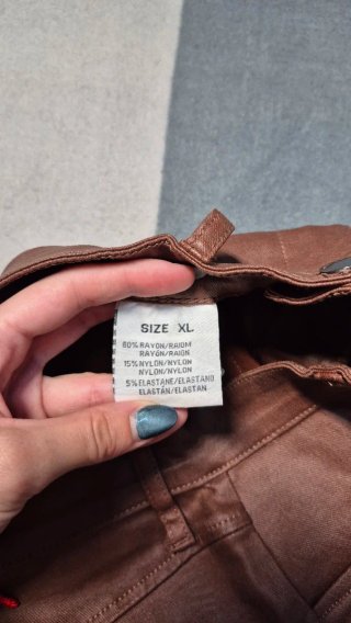 Falda efecto cuero X&D Marrón Talla XL