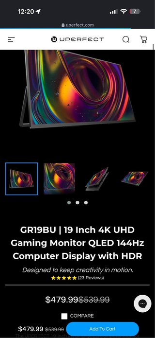 Monitor Gaming GR19BU 19 4K UHD 144Hz