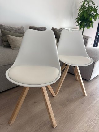Sillas Nórdicas Comedor Madera y Plástico