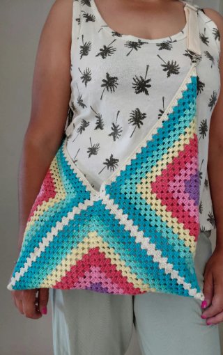 Bolso de crochet multicolor