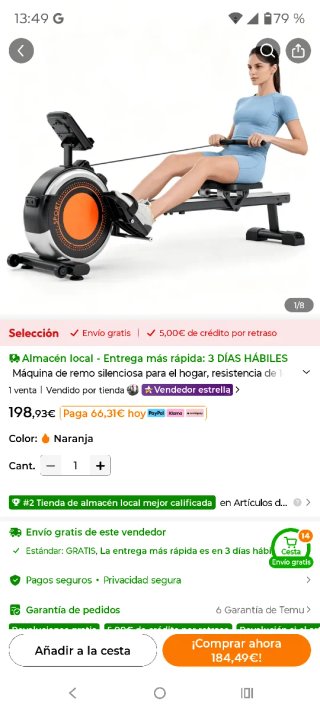 Máquina de remo como nueva.