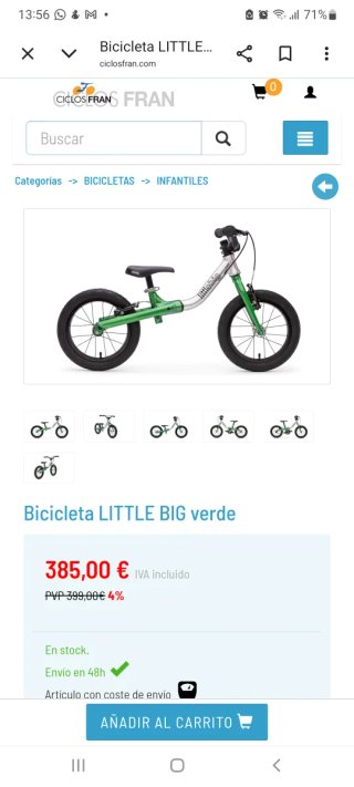 Bicicleta Little Big 14" verde