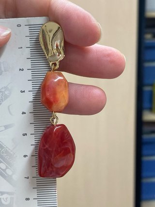 Pendientes largos naranjas y rojos