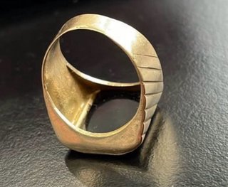 Anillo Oro 18k Hombre Piedra Negra