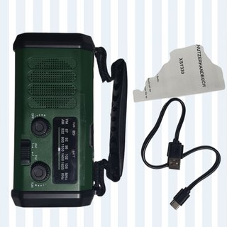 Radio de emergencia con manivela y carga solar