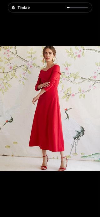 Vestido midi invitada rojo