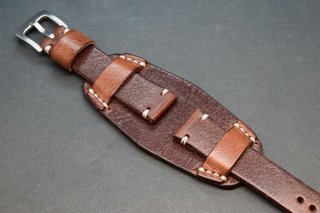 Correa reloj cuero militar artesanal 18-26 mm