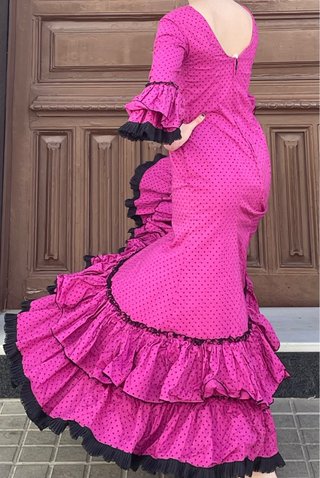 Traje de Flamenca buganvilla elastico T34-38