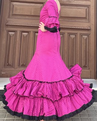 Traje de Flamenca buganvilla elastico T34-38