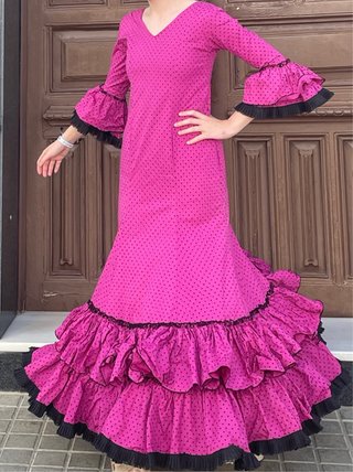 Traje de Flamenca buganvilla elastico T34-38