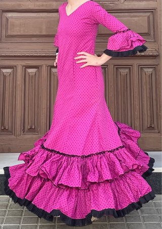 Traje de Flamenca buganvilla elastico T34-38