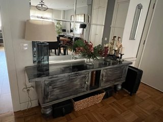 Mueble recibidor o TV madera y cristal