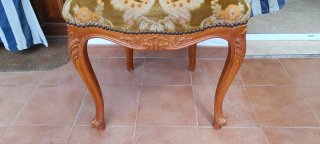 6 Sillas Estilo Luis XV Terciopelo y Madera