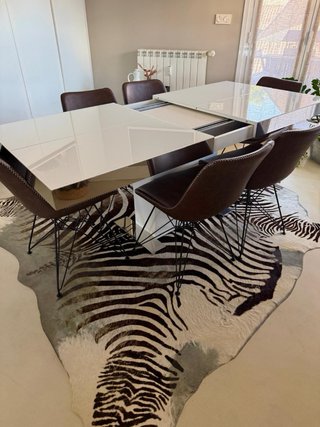 Mesa extensible blanca cristal (90x160/207/254)
