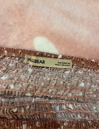 Crop top palabra de honor marron Pullandbear S