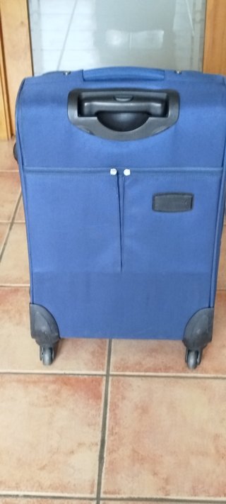Maleta de viaje azul con 4 ruedas
