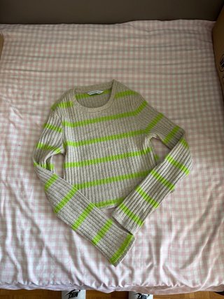 Jersey de rayas fluor beige y verde