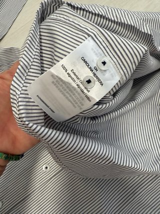 Camisa Carolina Herrera Raya Gris Talla M