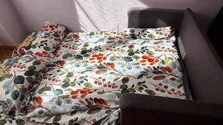Sofá cama de 2 plazas con colchoncillo y cojines