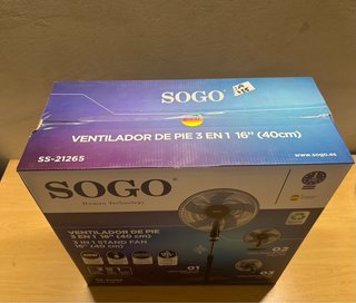 Ventilador SOGO 3 en 1 (Pie, Mesa, Pared)
