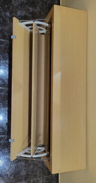 Mueble zapateto bajo de madera y metal