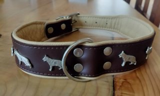 Collare per cane in pelle con decorazioni