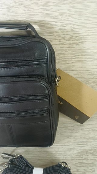 Bolso Piel Bandolera Hombre Negro