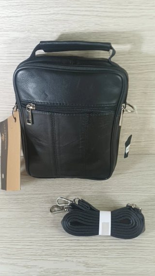 Bolso Piel Bandolera Hombre Negro