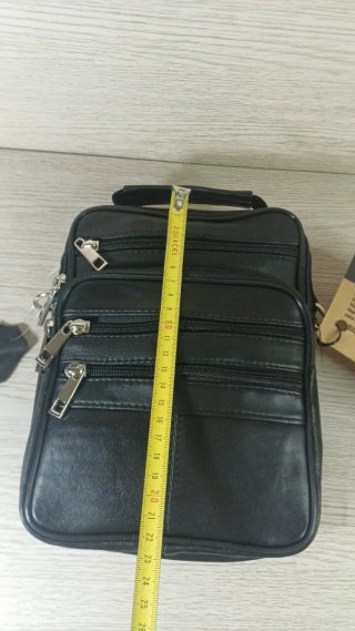 Bolso Piel Bandolera Hombre Negro