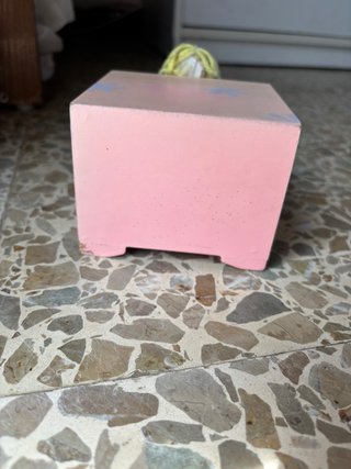 Joyero madera muñeca rosa y amarillo