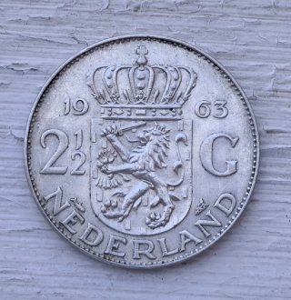 5 Monedas Plata P. Bajos 2 1/2 Gulden