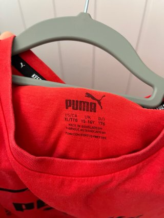 Camiseta Puma Roja Talla XL Niño (15-16 años).