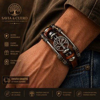 Pulsera Savia & Cuero Árbol de la Vida