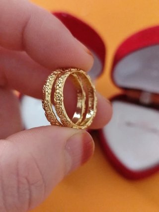 2 Anillos Oro 18k liminado n 17