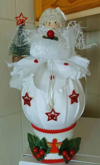 Addobbo Natalizio Angelo Bianco e Rosso