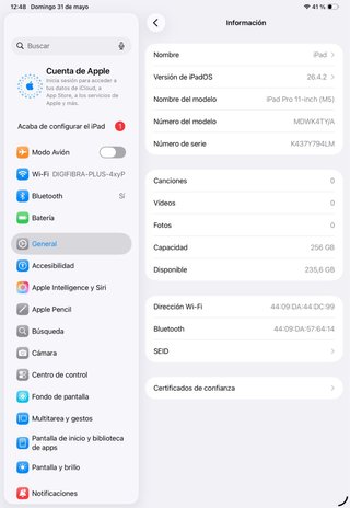 iPad Pro 11” M5 2ºCiclo Batt. Factura +Funda Apple