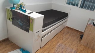 Cama nido con 2 colchones y mesa