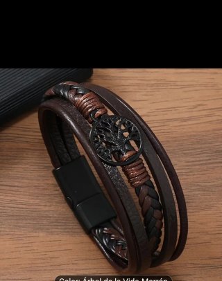 Pulsera Savia & Cuero Árbol de la Vida