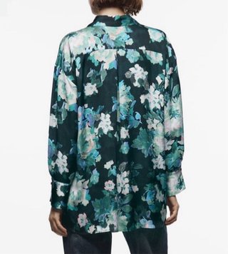 Camisa Zara oversize estampado floral