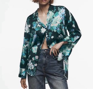 Camisa Zara oversize estampado floral