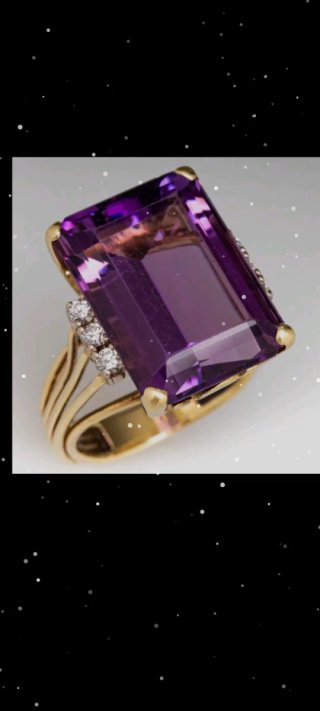 Anillo chapado en oro 18 k con piedra morado