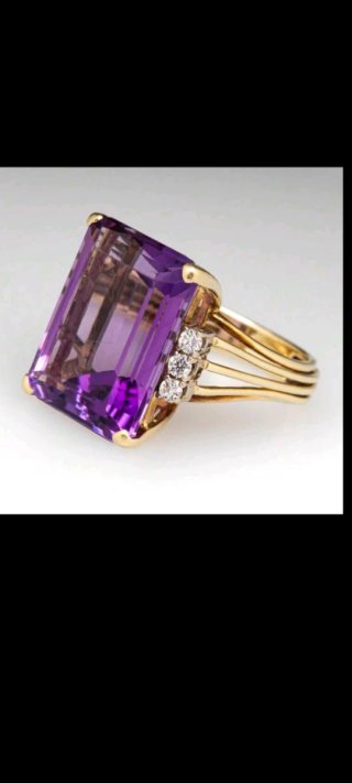 Anillo chapado en oro 18 k con piedra morado