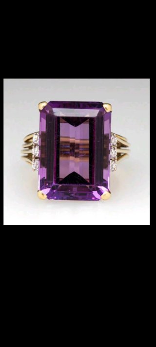 Anillo chapado en oro 18 k con piedra morado