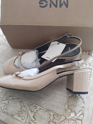 Zapatos MNG Mujer Talla 38 nude