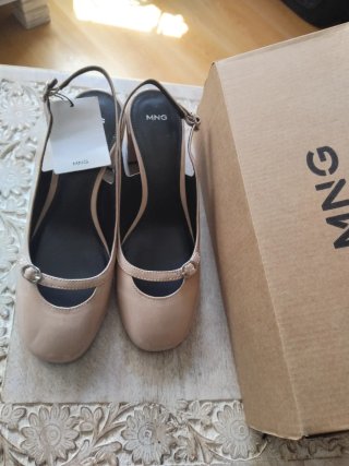 Zapatos MNG Mujer Talla 38 nude