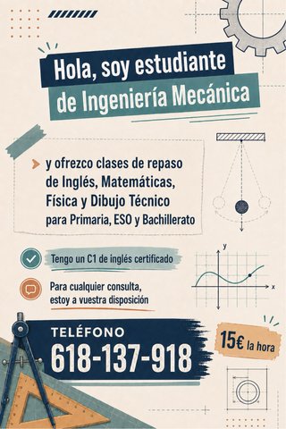 Clases de Mates / Dibujo Técnico / Física / Inglés