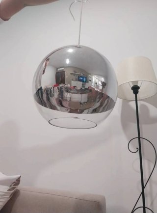 Lámpara esférica cristal y metal