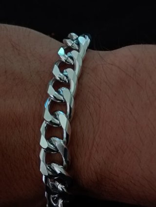Pulsera de eslabones plateada