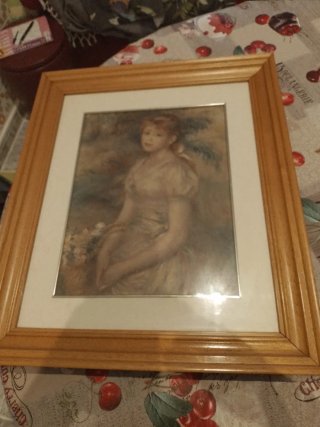 Pintura enmarcada con madera y cristal